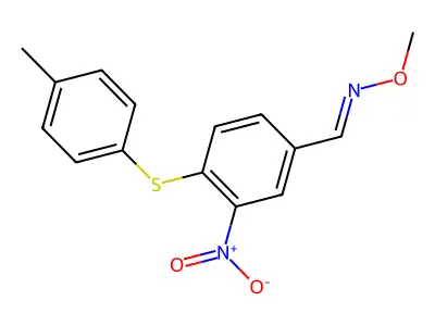 N-methoxy-1-[4-(4-methylphenyl)sulfanyl-3-nitrophenyl]methanimine structure