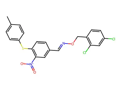 4-[(4-methylphenyl)sulfanyl]-3-nitrobenzenecarbaldehyde O-(2,4-dichlorobenzyl)oxime structure