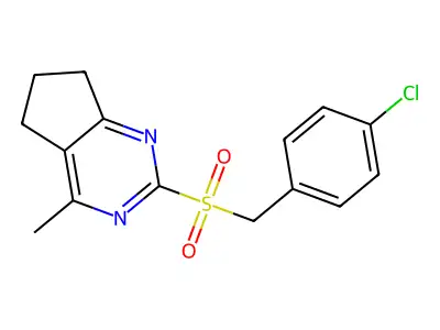 2-((4-Chlorobenzyl)sulfonyl)-4-methyl-6,7-dihydro-5H-cyclopenta(d)pyrimidine structure
