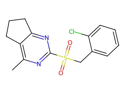 2-((2-Chlorobenzyl)sulfonyl)-4-methyl-6,7-dihydro-5H-cyclopenta(d)pyrimidine structure