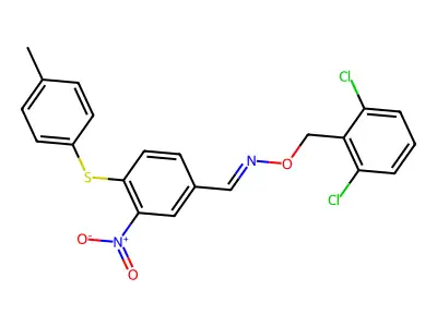 4-[(4-methylphenyl)sulfanyl]-3-nitrobenzenecarbaldehyde O-(2,6-dichlorobenzyl)oxime structure