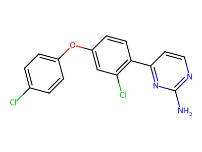 4-[2-Chloro-4-(4-chlorophenoxy)phenyl]pyrimidin-2-amine structure