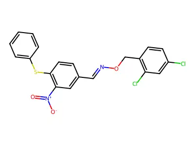 N-[(2,4-dichlorophenyl)methoxy]-1-(3-nitro-4-phenylsulfanylphenyl)methanimine structure