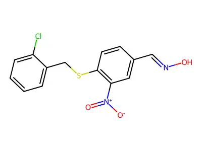 4-[(2-chlorobenzyl)sulfanyl]-3-nitrobenzenecarbaldehyde oxime structure