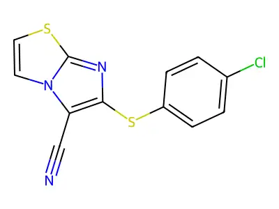 6-[(4-Chlorophenyl)sulfanyl]imidazo[2,1-b][1,3]thiazole-5-carbonitrile structure