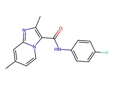 N-(4-fluorophenyl)-2,7-dimethylimidazo[1,2-a]pyridine-3-carboxamide structure