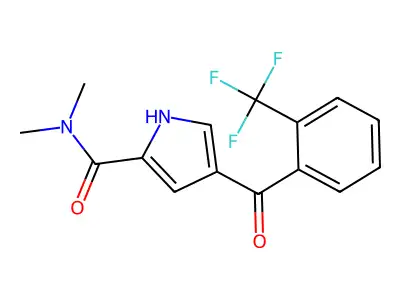 N,N-dimethyl-4-[2-(trifluoromethyl)benzoyl]-1H-pyrrole-2-carboxamide structure