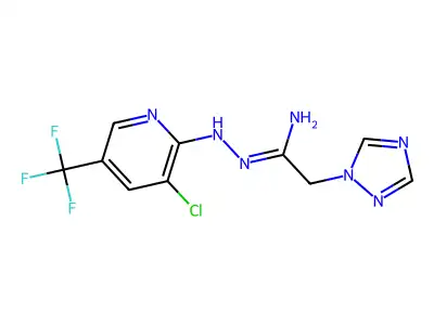 N'-[[3-chloro-5-(trifluoromethyl)pyridin-2-yl]amino]-2-(1,2,4-triazol-1-yl)ethanimidamide structure