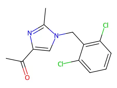 1-[1-(2,6-dichlorobenzyl)-2-methyl-1H-imidazol-4-yl]-1-ethanone structure