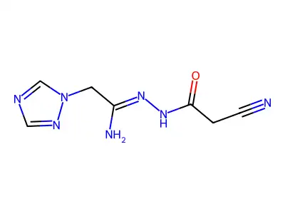 N-[[1-amino-2-(1,2,4-triazol-1-yl)ethylidene]amino]-2-cyanoacetamide structure