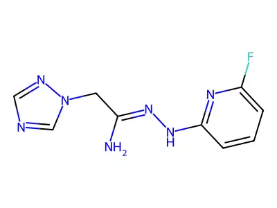 N'-[(6-fluoro-2-pyridinyl)amino]-2-(1,2,4-triazol-1-yl)ethanimidamide structure