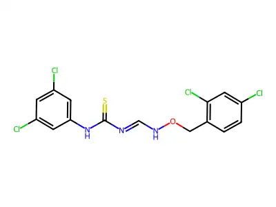 1-(3,5-Dichlorophenyl)-3-[[(2,4-dichlorophenyl)methoxyamino]methylidene]thiourea structure