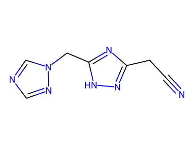 2-[3-(1H-1,2,4-triazol-1-ylmethyl)-1H-1,2,4-triazol-5-yl]acetonitrile structure