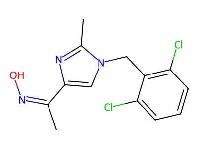 1-[1-(2,6-dichlorobenzyl)-2-methyl-1H-imidazol-4-yl]-1-ethanone oxime structure