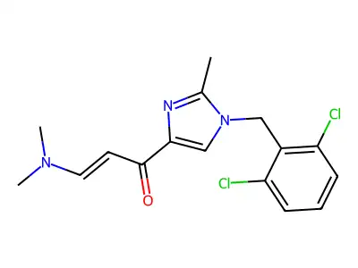 1-[1-(2,6-dichlorobenzyl)-2-methyl-1H-imidazol-4-yl]-3-(dimethylamino)-2-propen-1-one structure