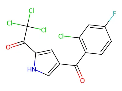 2,2,2-trichloro-1-[4-(2-chloro-4-fluorobenzoyl)-1H-pyrrol-2-yl]-1-ethanone structure