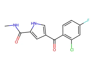 4-(2-chloro-4-fluorobenzoyl)-N-methyl-1H-pyrrole-2-carboxamide structure