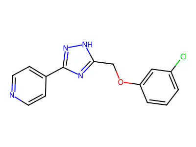 4-{3-[(3-chlorophenoxy)methyl]-1H-1,2,4-triazol-5-yl}pyridine structure