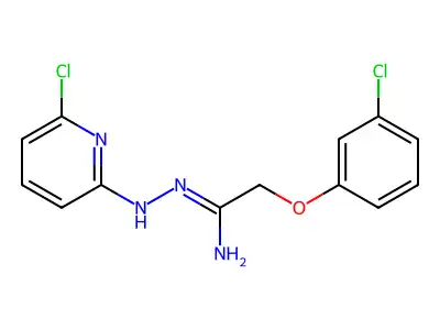 2-(3-chlorophenoxy)-N'-[(6-chloropyridin-2-yl)amino]ethanimidamide structure