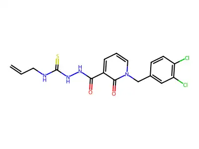 N-allyl-2-{[1-(3,4-dichlorobenzyl)-2-oxo-1,2-dihydro-3-pyridinyl]carbonyl}-1-hydrazinecarbothioamide structure