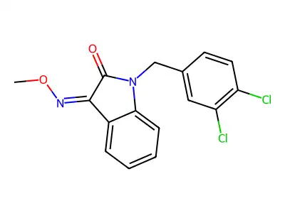 1-[(3,4-Dichlorophenyl)methyl]-3-methoxyiminoindol-2-one structure