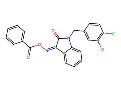 [[1-[(3,4-Dichlorophenyl)methyl]-2-oxoindol-3-ylidene]amino] benzoate structure