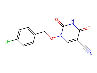 1-[(4-Chlorobenzyl)oxy]-2,4-dioxo-1,2,3,4-tetrahydro-5-pyrimidinecarbonitrile structure