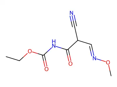 Ethyl N-{2-cyano-2-[(methoxyimino)methyl]acetyl}carbamate structure