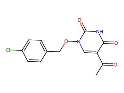 5-acetyl-1-[(4-chlorobenzyl)oxy]-2,4(1H,3H)-pyrimidinedione structure