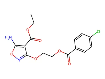 Ethyl 5-amino-3-{2-[(4-chlorobenzoyl)oxy]ethoxy}-4-isoxazolecarboxylate structure