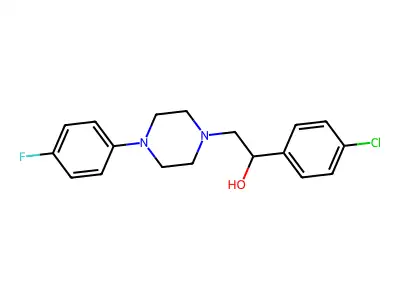 1-(4-Chlorophenyl)-2-[4-(4-fluorophenyl)piperazin-1-yl]ethanol structure