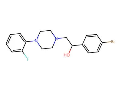 1-(4-Bromophenyl)-2-[4-(2-fluorophenyl)piperazino]-1-ethanol structure