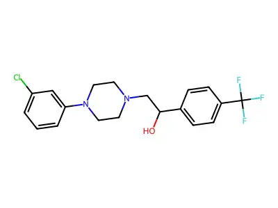 2-[4-(3-Chlorophenyl)piperazino]-1-[4-(trifluoromethyl)phenyl]-1-ethanol structure