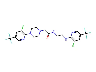 N-(2-{[3-chloro-5-(trifluoromethyl)-2-pyridinyl]amino}ethyl)-2-{4-[3-chloro-5-(trifluoromethyl)-2-pyridinyl]piperazino}acetamide structure