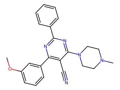4-(3-Methoxyphenyl)-6-(4-methylpiperazino)-2-phenyl-5-pyrimidinecarbonitrile structure