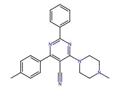 4-(4-Methylphenyl)-6-(4-methylpiperazino)-2-phenyl-5-pyrimidinecarbonitrile structure