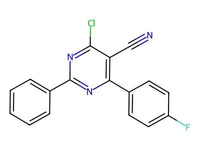 4-Chloro-6-(4-fluorophenyl)-2-phenyl-5-pyrimidinecarbonitrile structure