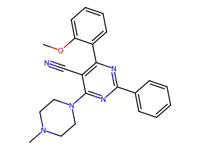 4-(2-Methoxyphenyl)-6-(4-methylpiperazino)-2-phenyl-5-pyrimidinecarbonitrile structure