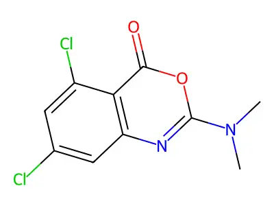 5,7-dichloro-2-(dimethylamino)-4H-3,1-benzoxazin-4-one structure