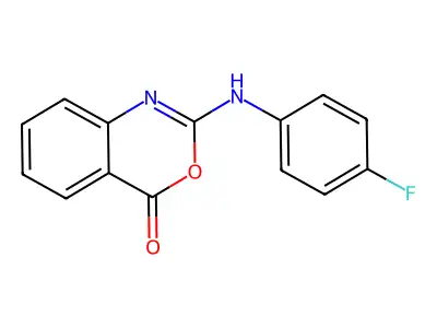 2-(4-fluoroanilino)-4H-3,1-benzoxazin-4-one structure