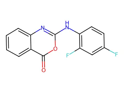 2-(2,4-difluoroanilino)-4H-3,1-benzoxazin-4-one structure