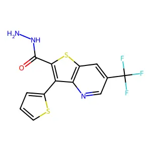 3-(2-Thienyl)-6-(trifluoromethyl)thieno[3,2-b]pyridine-2-carbohydrazide structure