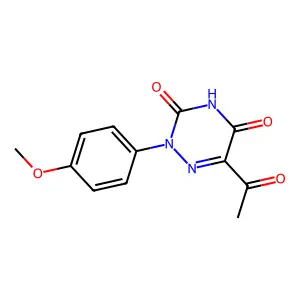 6-acetyl-2-(4-methoxyphenyl)-1,2,4-triazine-3,5(2H,4H)-dione structure