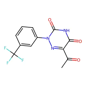 6-acetyl-2-[3-(trifluoromethyl)phenyl]-1,2,4-triazine-3,5(2H,4H)-dione structure