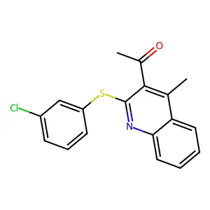 1-{2-[(3-Chlorophenyl)sulfanyl]-4-methyl-3-quinolinyl}-1-ethanone structure