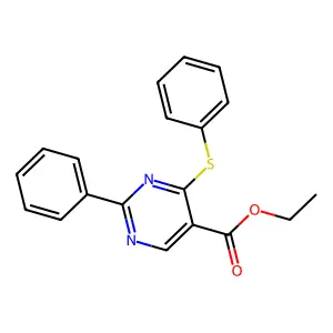 Ethyl 2-phenyl-4-(phenylsulfanyl)-5-pyrimidinecarboxylate structure