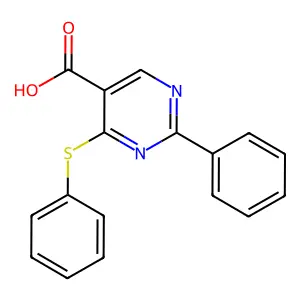 2-Phenyl-4-(phenylsulfanyl)-5-pyrimidinecarboxylic acid structure