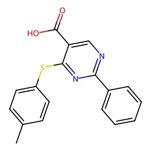 4-[(4-Methylphenyl)sulfanyl]-2-phenyl-5-pyrimidinecarboxylic acid structure