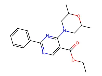 Ethyl 4-(2,6-dimethylmorpholin-4-yl)-2-phenylpyrimidine-5-carboxylate structure