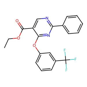 Ethyl 2-phenyl-4-[3-(trifluoromethyl)phenoxy]pyrimidine-5-carboxylate structure